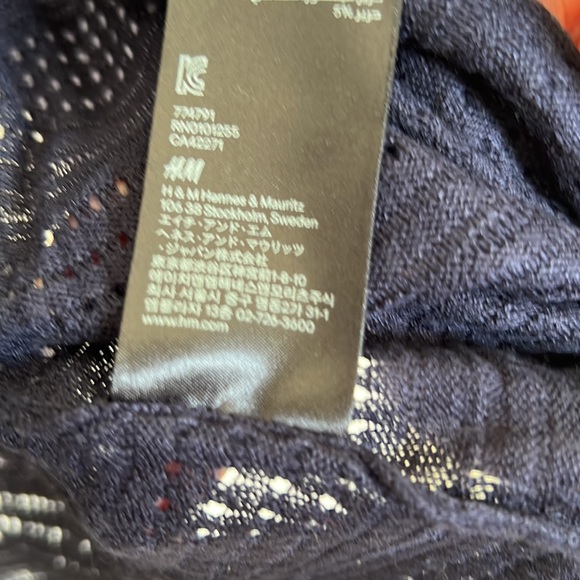 EUC H&M Open Front Navy Blue Silk Blend Cardigan size S - Picture 7 of 13